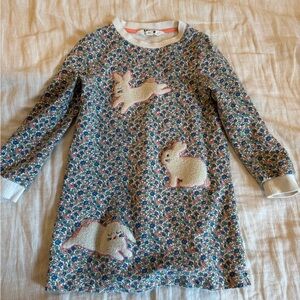 Mini Boden Casual Blue and White Dress with Soft Fabric